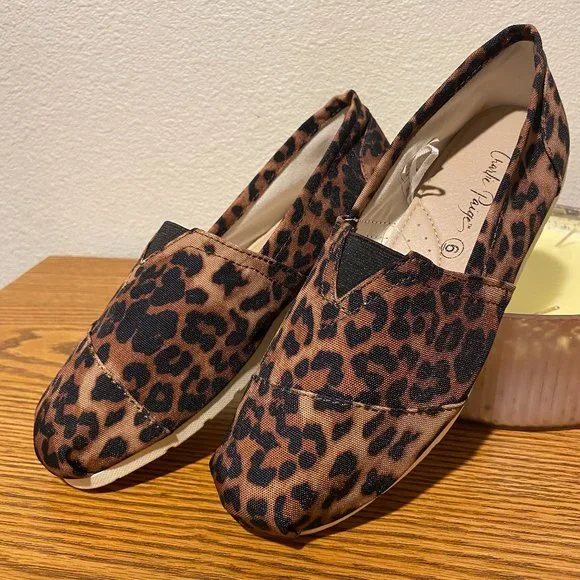 Charlie Paige Leopard Print Canvas Ballet Shoes - Picture 2 of 11